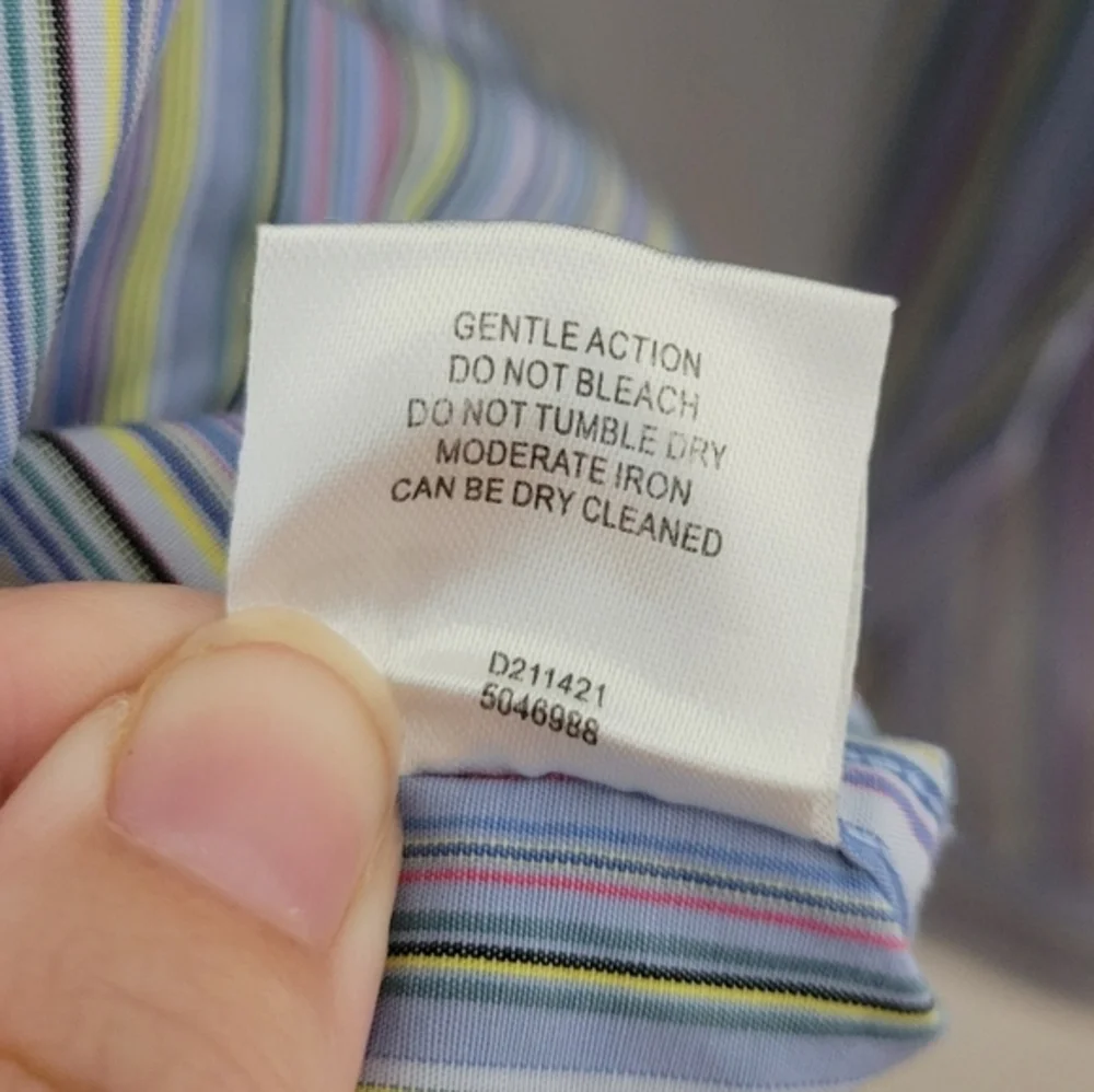 New & Lingwood Men's Striped Dress Shirt Neck Size 16.5 Colorful Office Business
